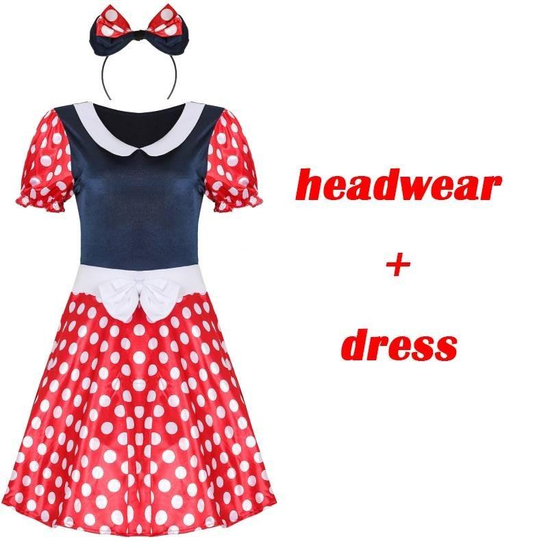 

Девочка Минни Маус Одежда Головной убор Хэллоуин Сценический костюм Вечеринка Наборы Платья L