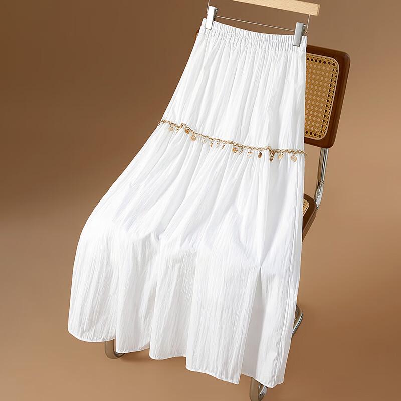 Ethnic Style High-Waist A-Line Mid-Length Skirt