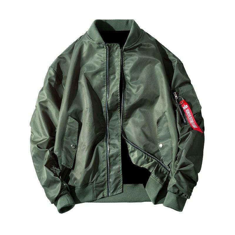 Mens Lightweight Windproof Casual Jacket Loose Fit Stand Collar Outerwear Young Adults