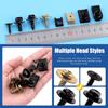 Glarks 64Pcs U-Clips And Body Bolts Screws Assortment Kit 8 Sizes Auto Car Clips Fasteners With Screws Auto Car U Nuts With Self Tapping Screw Body