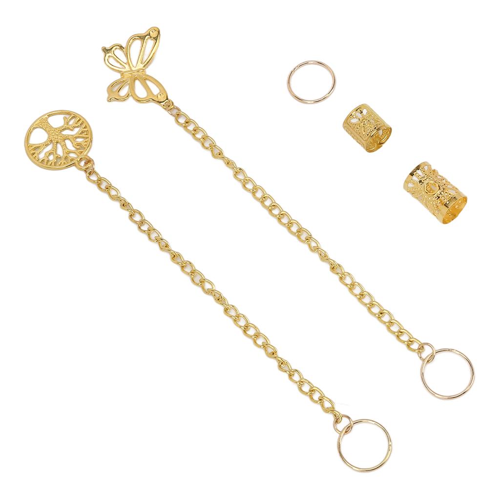 Dreadlock Jewelry Gold Hollow Out Exquisite Hair Braiding Cuffs Rings DIY Dreadlock Accessories