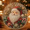 Indoor Outdoor Hanging Ornaments Christmas Acrylic Tree Ornament, Faux Pearl Art DIY Painting Holiday Party Supplies Suncatcher, 20cm Glowing