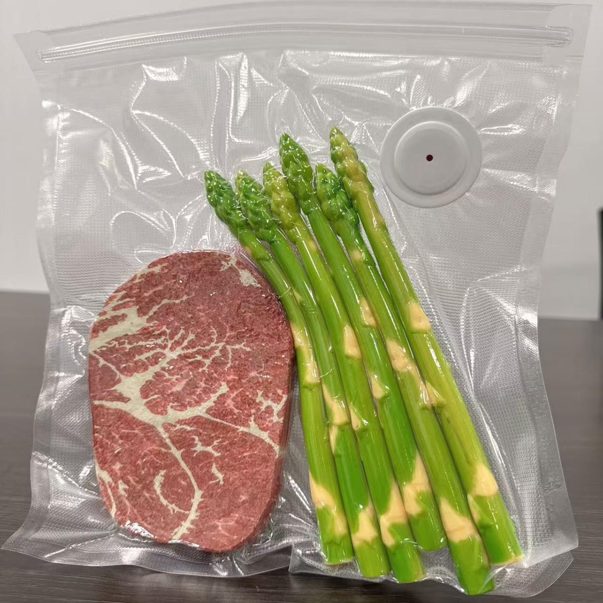 Boilable Vacuum Seal Bag with Valve for Food Preservation 21x22 прозрачный