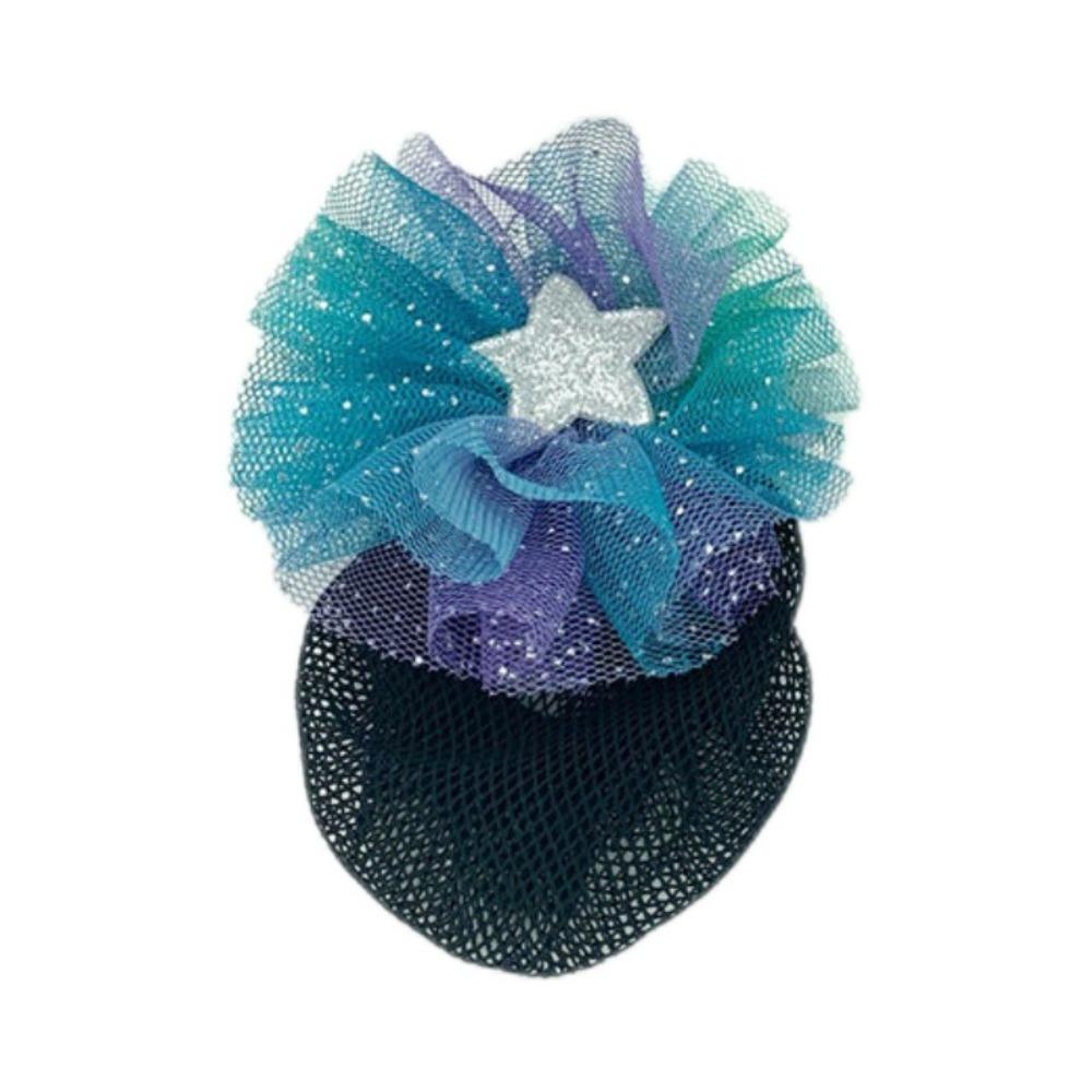 2PCS Fashion Headdress Ballet Hair Net Star Bow Korean Bun Snood Sweet Girls Elastic Hair Net  Kids