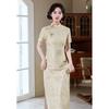 Pale yellow cheongsam women's improved new Chinese-style young dress 1011 new early spring national style plain and elegant small man