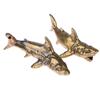 1 pz Ottone Squalo Animali Statuette Miniature Ornamento da Scrivania Decorazione per la Casa Artigianato Portachiavi Vintage Ciondolo Gioiello Regalo