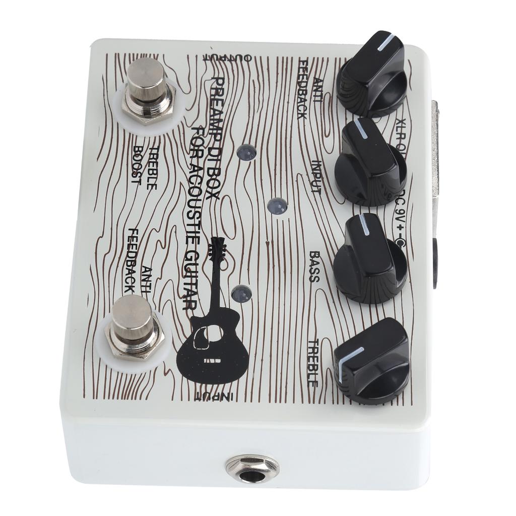 Pedal Electric Preamp for Guitars Portable with LED Indicator Aluminium Alloy Instrument Equipment