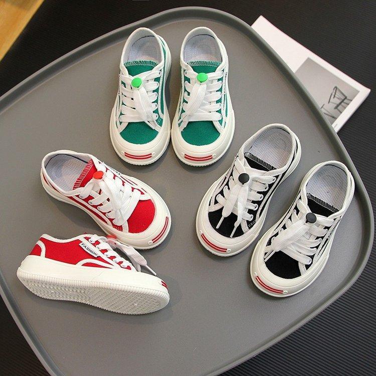 

2023Autumn New Children s Canvas Shoes Boys Biscuit Shape Shoes Versatile Girls Sneakers Breathable Cloth Shoes Trendy Style