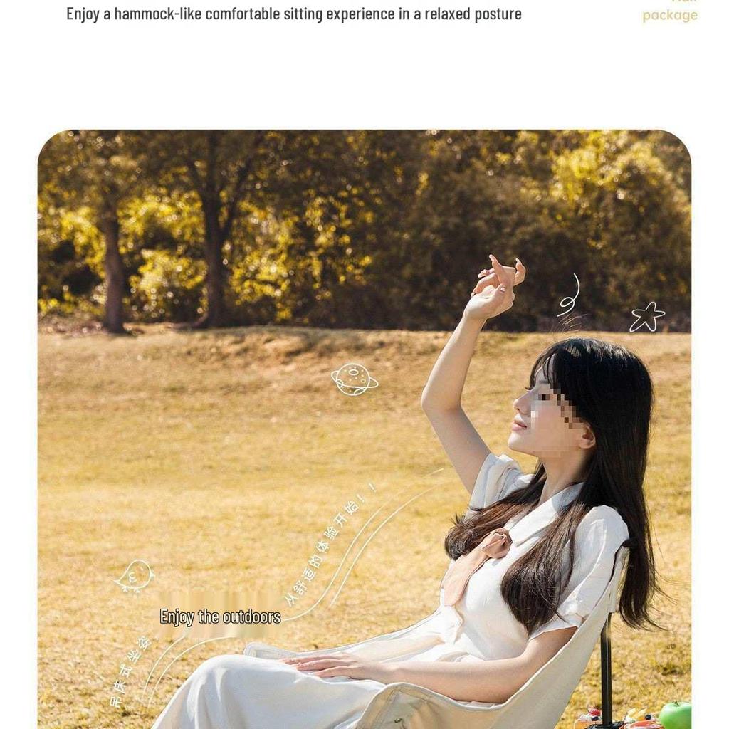 Foldable Outdoor Camping Recliner Chair - Ideal for Fishing, Picnics, and Sketching.