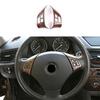 Fit For BMW 3 Series Steering Wheel Button 2005-12 Brown Wood Grain Frame Cover