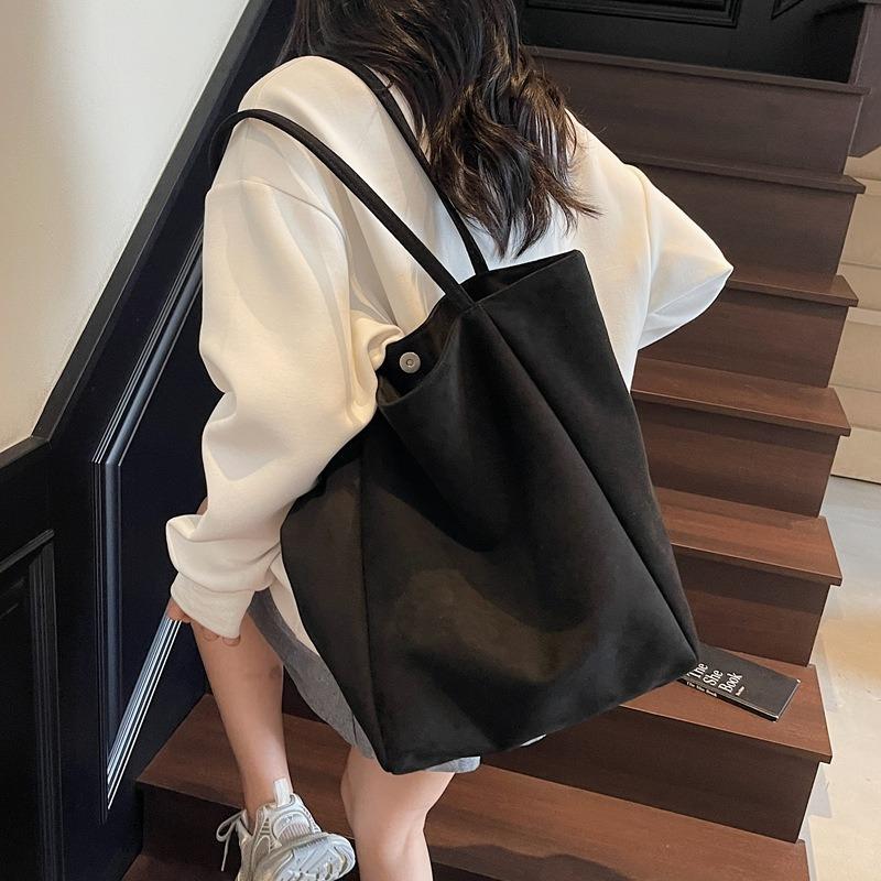 Casual commuting retro suede large-capacity bag women's new autumn and winter shoulder bag tote bag