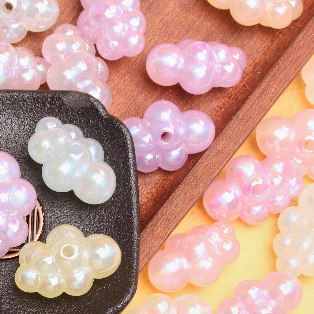 200pcs Bracelet Necklace DIY Handmade Accessories Jewelry Material Cloud Duo Beads UV Phantom Fashion Hairpin
