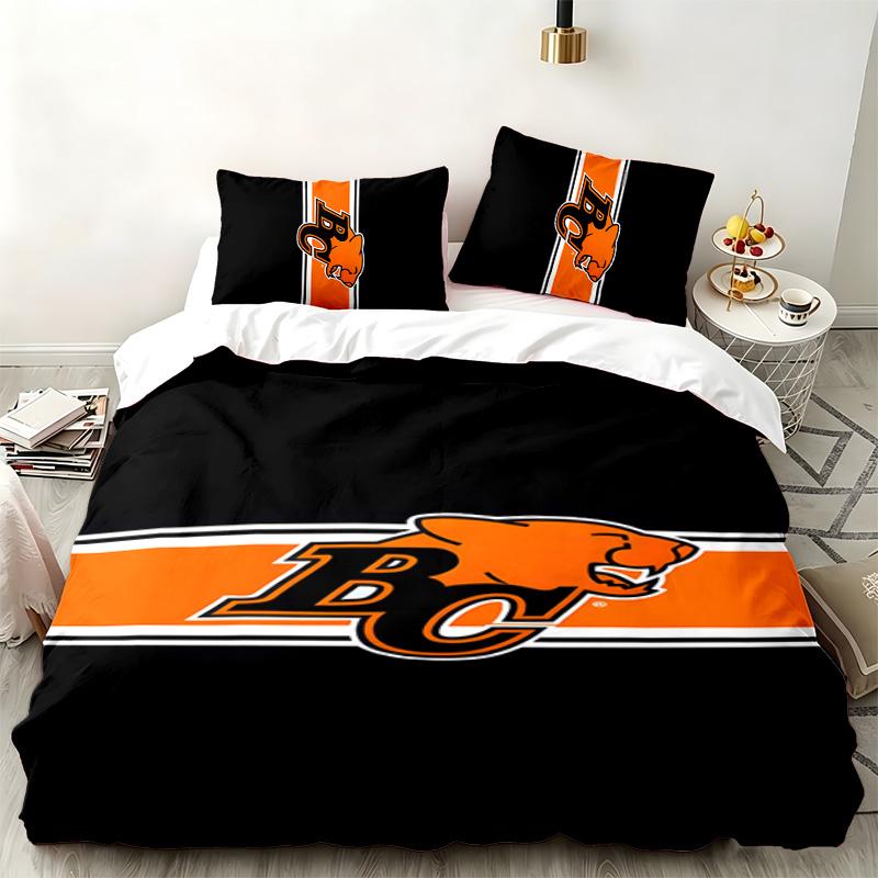 BC Lions Football team 3pc set Perfect for bedroom use Comfortable bedding set includes a duvet cover and two pillowcases Ideal birthday or Christmas