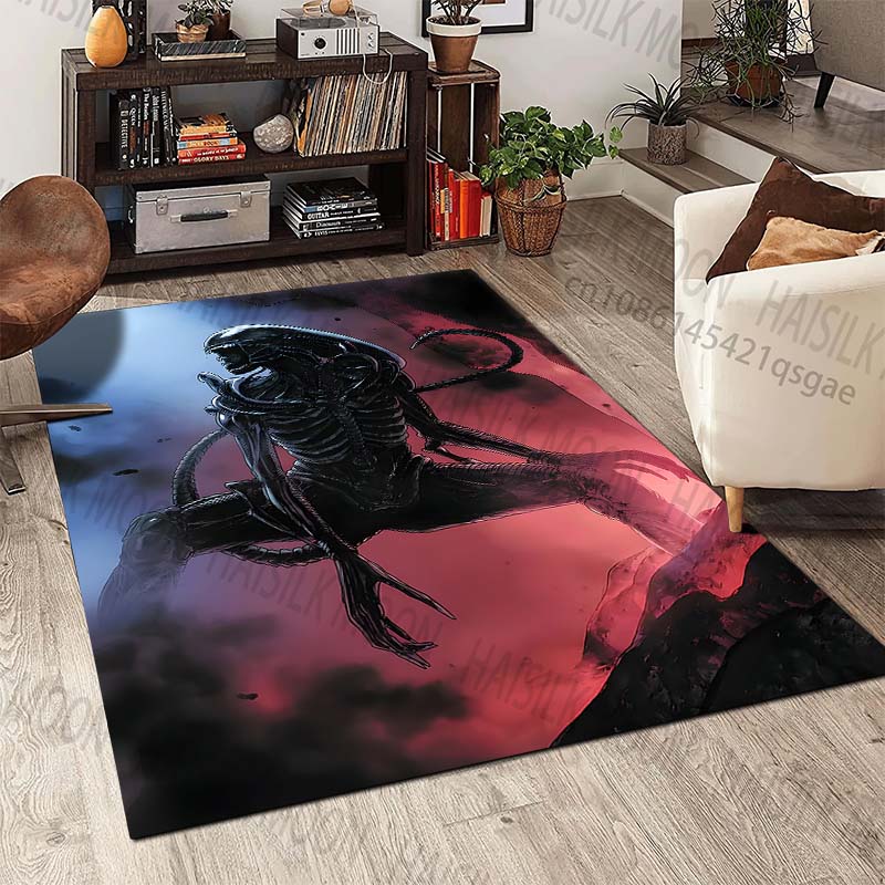 Alien creature dark environment Pattern Rug Carpets for Bedroom Living Room Sofa Mat Creative Door Mat Cloakroom Home Decor