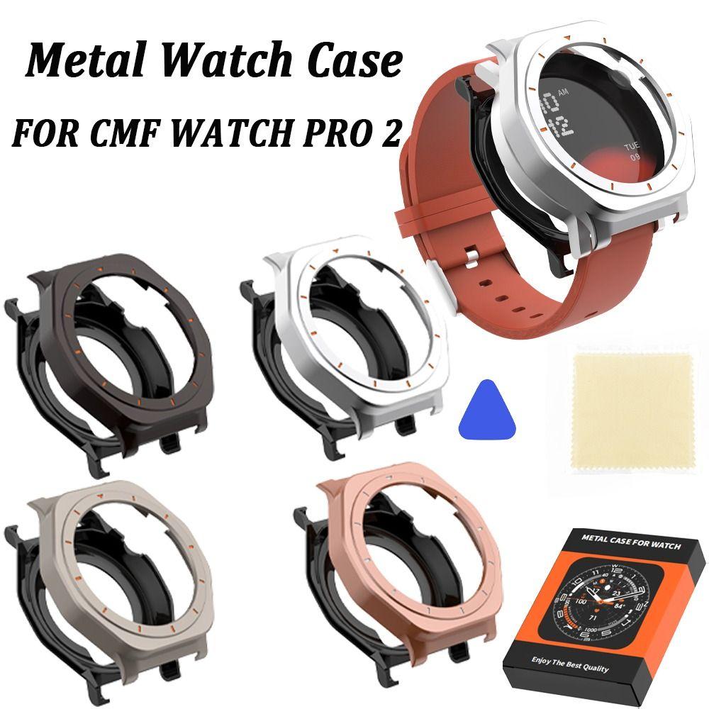 Replacement Metal Watch Case Protective Anti-Scratch Watch Cover Shell Shockproof Screen Protector for CMF Watch Pro 2