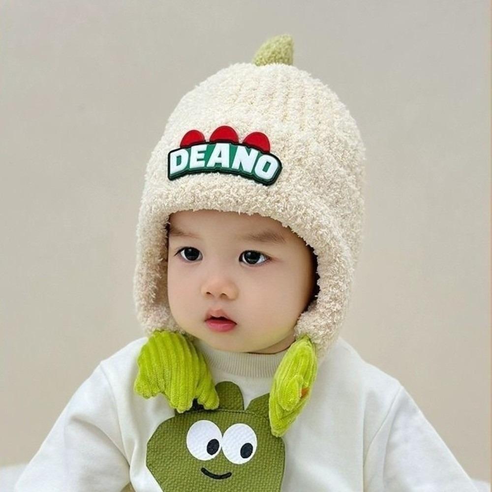 Cute Dinosaur Ear Protection Hat Warm Beanie Hat New Balaclava  Autumn and Winter