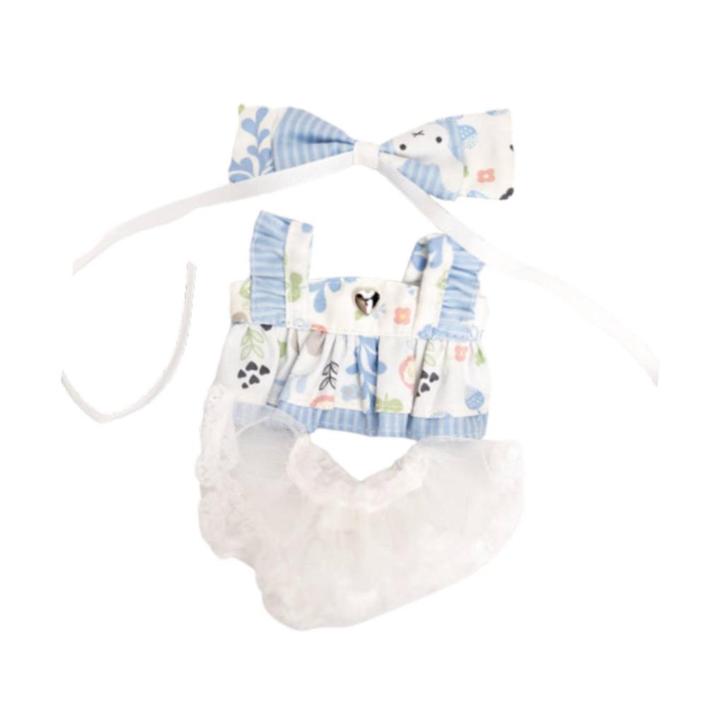 20cm Plush Doll Dress Doll Clothes DIY Doll Toy for Little Girls Gift Photo Props Soft Stylish Dress up Doll Outifit