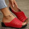 Sommer Keilabsatz Dicksohlige Damen Schuhe Ein-Fuß Ausgehöhlte Lässige Damen Sandalen