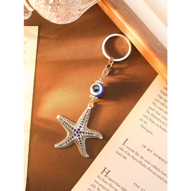 Retro Ethnic Style Starfish, Peace Tree, Eagle, Heart-shaped Keychain, Demon Eye Pendant  Y4191
