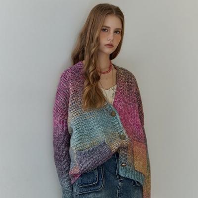Color Mix Gradient Pocket Knit Cardigan Ze11qd502na