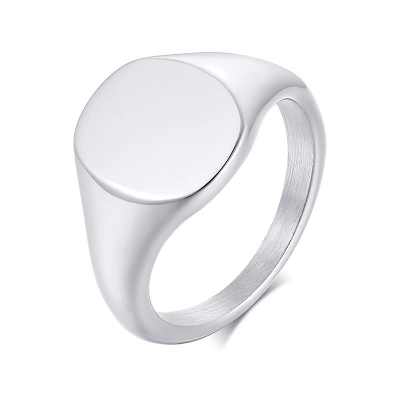 

Personalized Stainless Steel Signet Ring In Gold Color Engraving Initial Letter Pinky Women Ring US ring size 10&Blank (NO Engrave)