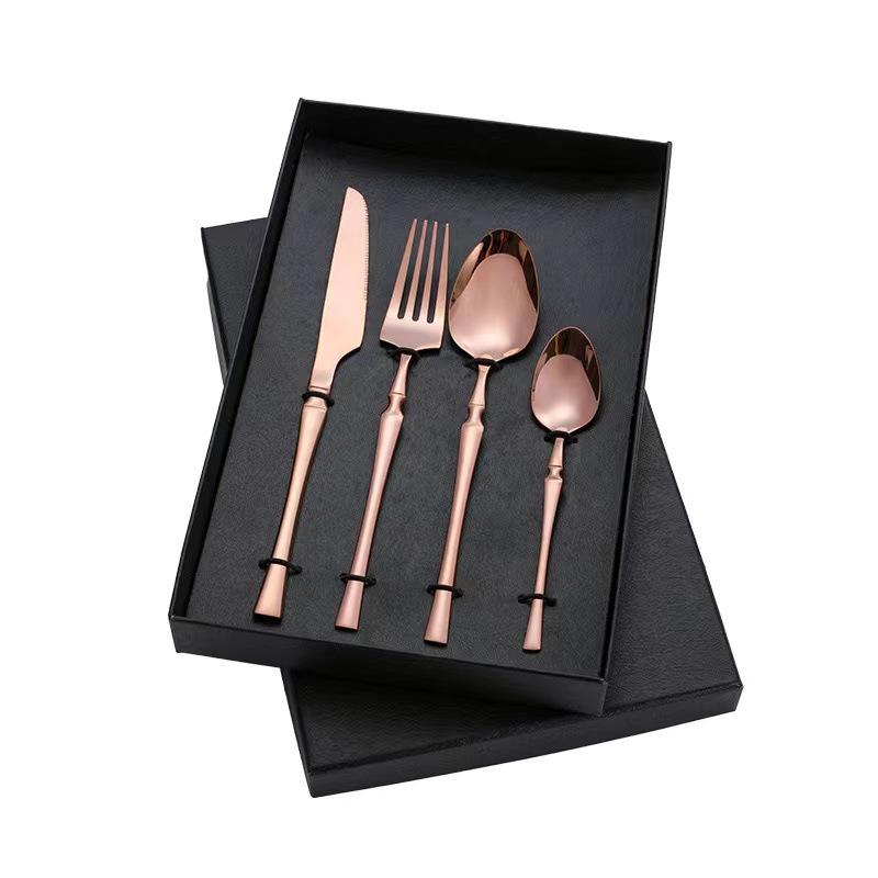 Stainless Steel Tableware 24-piece Set Small Waist Family Western Food Steak Knife, Fork and Spoon Set