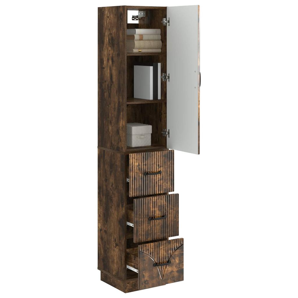 2 Piece Cabinet Set Smoked Oak 33 x 34.5 x 87 cm