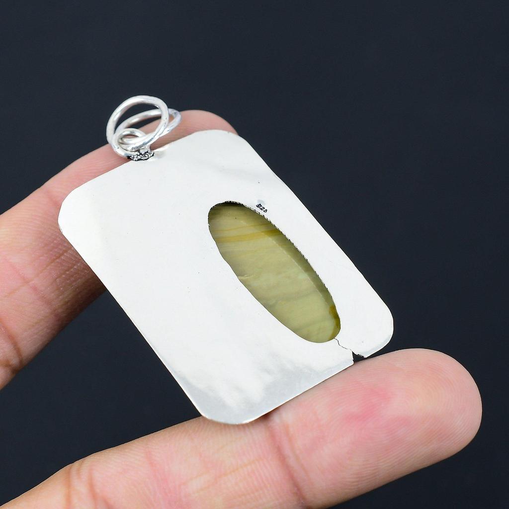 Naturalny Polichromowany Jaspis Kamień Szlachetny Biżuteria Srebro Próby 925 Wisiorek Dla Kobiet