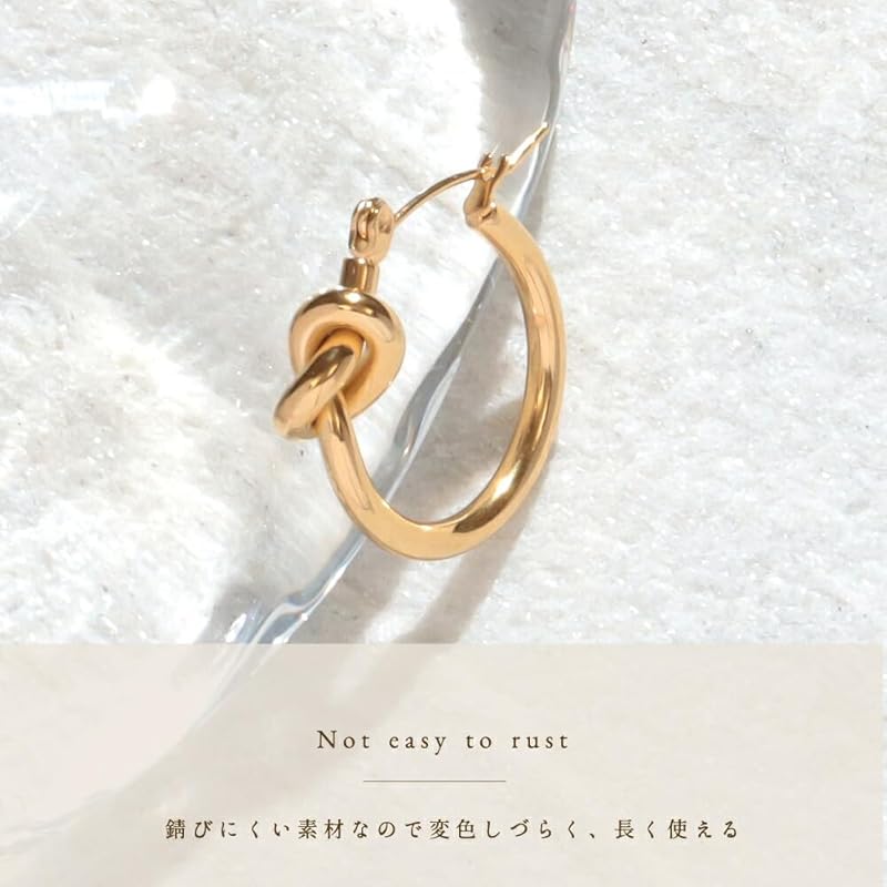 [mico.lor] stainless earrings (229) Yuwaki set of 2 ladies surgical stainless steel 316L Compatible with metal allergies golden