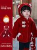 Girls' Fleece-Lined Hooded Jacket - Autumn/Winter 2025 Style, Thick Lambswool, Children's Winter Coat.