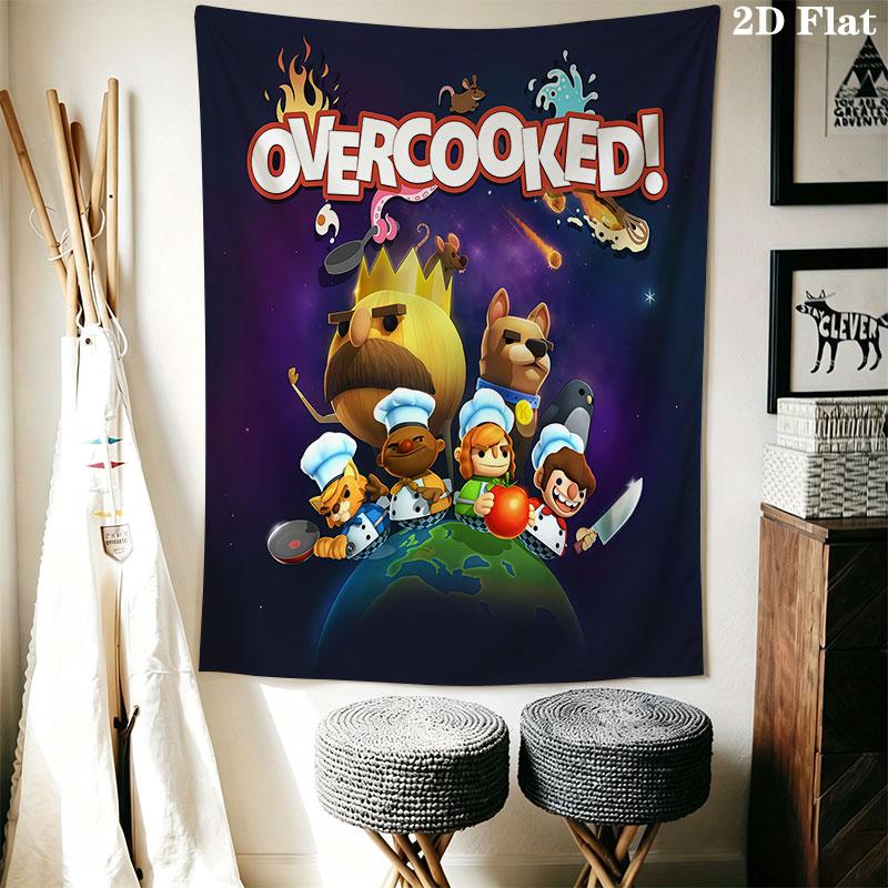 Overcooked poster Wall Hanging Printed Fabric Blanket Decorative Tapestries for Bedroom Living Room Home Decor