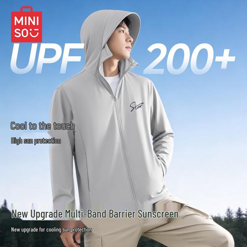 MINISO Men s Summer Hooded Ice Silk Sun Protection Jacket 2XL