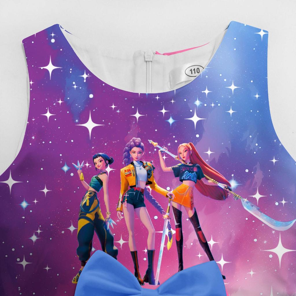 Em estoque: Vestido Formal com Saia e Laço Digital Print The Witcher Girls 94209