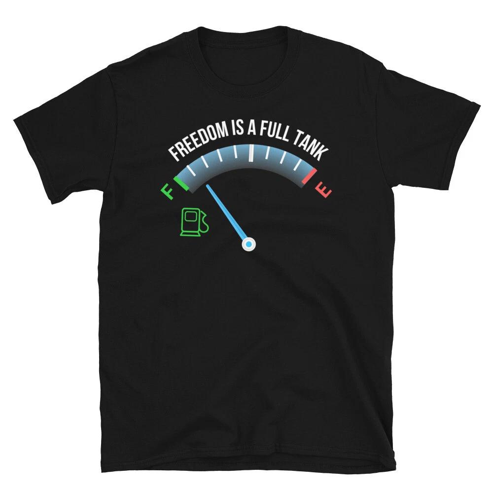 Chopper Cruiser Motorbike Freedom Is A Full Tank Biker T-Shirt L