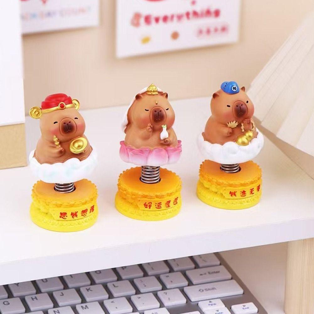

Cute Cartoon Capybara Car Interior Figurines Kawaii Animal Desktop Ornaments Car Interior Decor Style 1