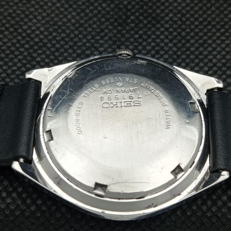 USED VINTAGE SEIKO 5 AUTOMATIC 6319A JAPAN MENS D/D BLACK WATCH 608k-a317318-9 SKU608k-a317318