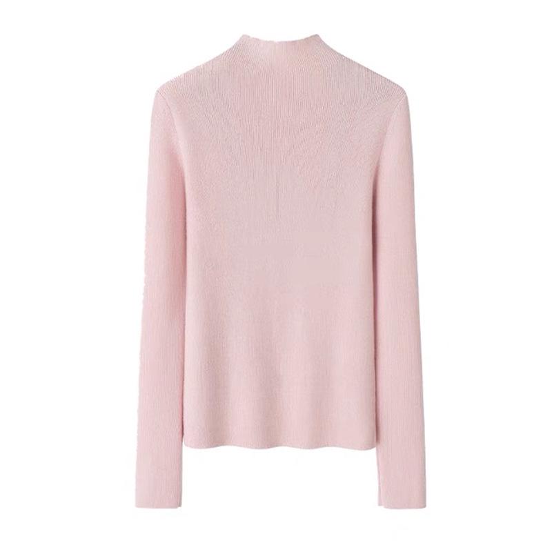 Premium Women's Slim-Fit Cashmere Half-High Neck Sweater - Custom Pantone Colors Available