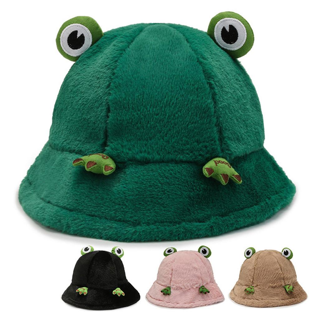 Cute Cartoon Frog Plush Warm Hat Autumn Winter Plush Fisherman Hat