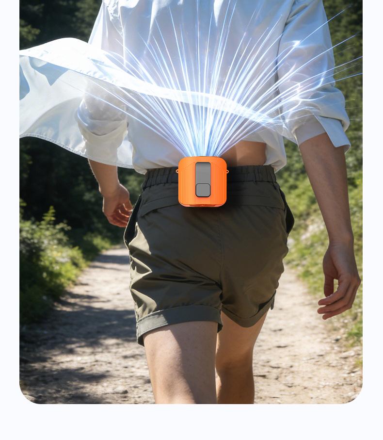 USB Rechargeable Waist Fan: High-Speed, Long Battery Life, 100 Speed Settings, Portable for Outdoors