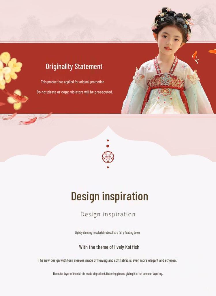 2025 Spring Hanfu: Girls' Chinese Fairy Dress, Ruqun-Style Performance Costume