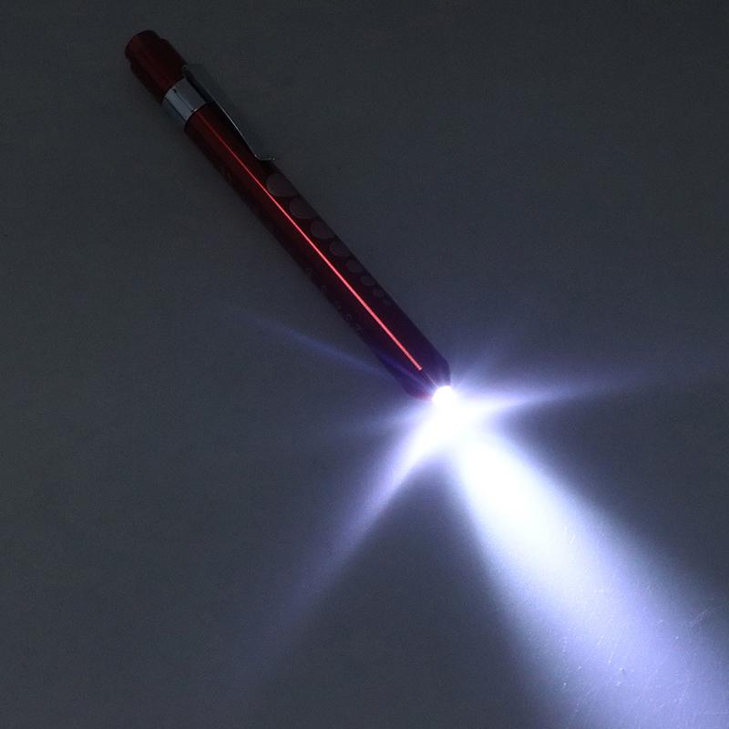 Portable Medical Led Penlight With Pupil Gauge Ruler With Battery Mini Flashlight White+Yellow Light For Doctor Nurse Diagnosis