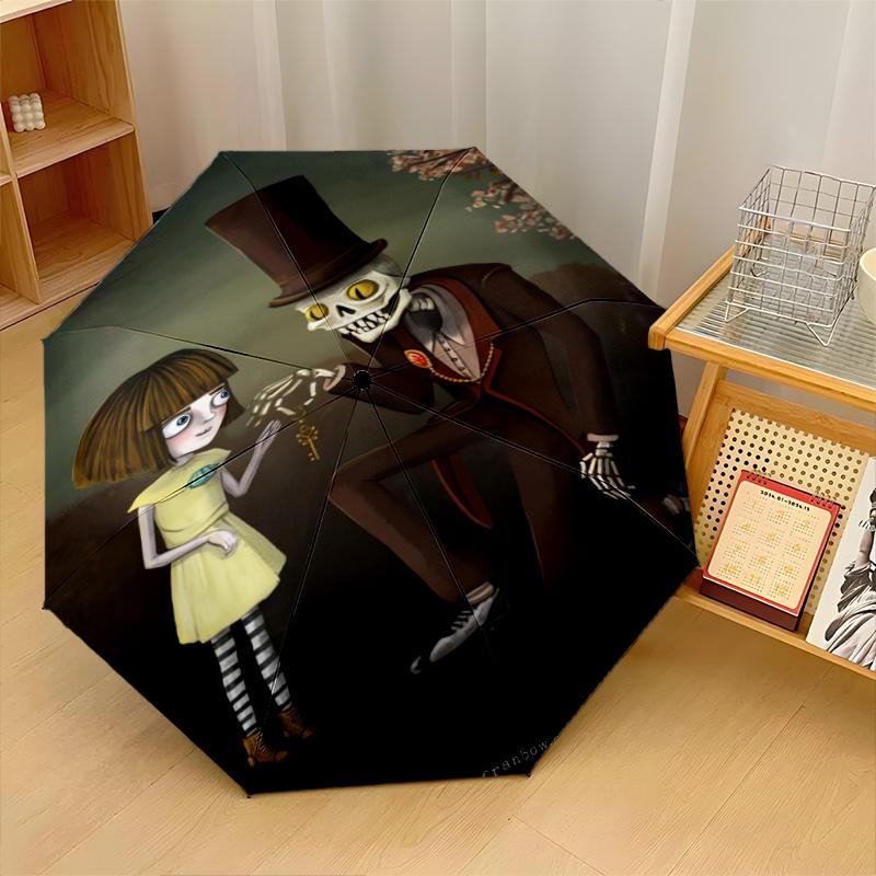 Fran Bow Windproof Auto 8 Rib Folding Umbrella Portable Outdoor Parasol
