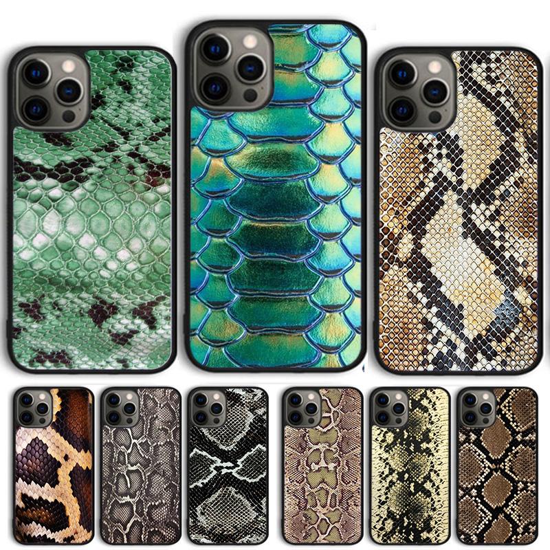 Snake Skin Phone Case Cover For iPhone 17 Air 15 16 14 13 12 Pro Max 11 Pro Max Plus Coque Shell