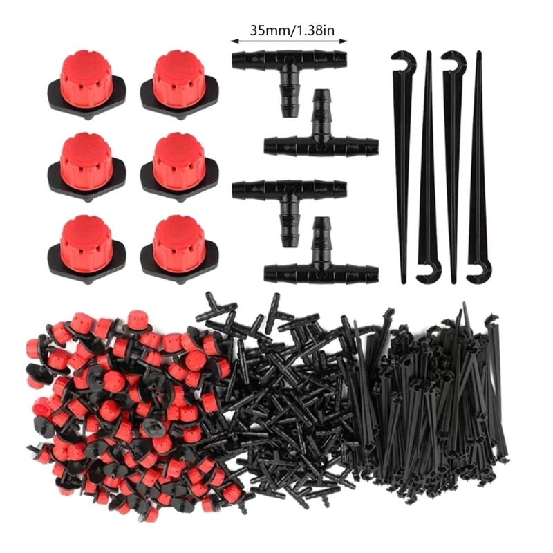 100 Stück Einstellbarer Mikro-Tropfer 100 Stück T-Verbinder 100 Stück Garten-Schlauch Erdanker Tropfsystem Automatisch