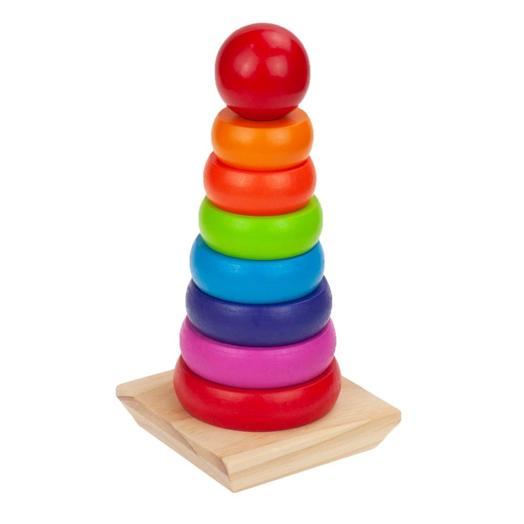 TG50038 Montessori PYRAMID SORTER TOWER WOODEN BLOCKS