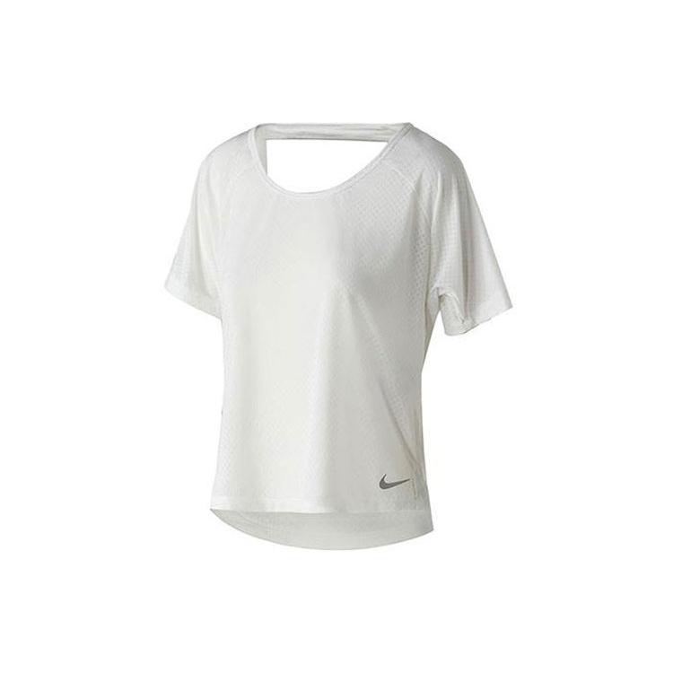 (WMNS) Nike Breathe Miler Running Short Sleeve White Women s AJ8142-100 L