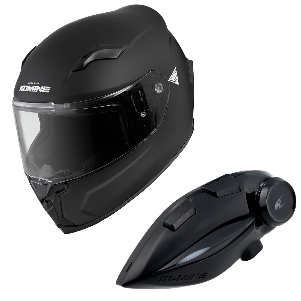 

KOMINE FL Full Face Helmet Motorcycle Intercom Mat Black M HK-170 + KK-902