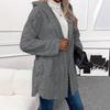2024 Autumn/Winter Women's Mid-Length Plush Hooded Coat - European & American Style