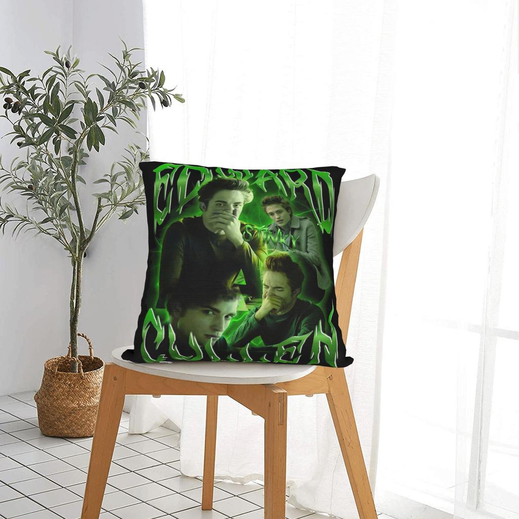Funny Edward Cullen Jacob Twilight Pillow Case Retro Trendy Pillow Cover Comfy Pillowcases For Chair Sofa Home Decor