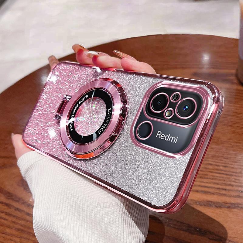 

Redmi13c Чехол-держатель с блестками для Xiaomi Redmi 13c 12c 12 14c 4g 10 10c 9c 10a 9 9a A1 A2 Plus A3 Силиконовый чехол-подставка Redmi 12 4g